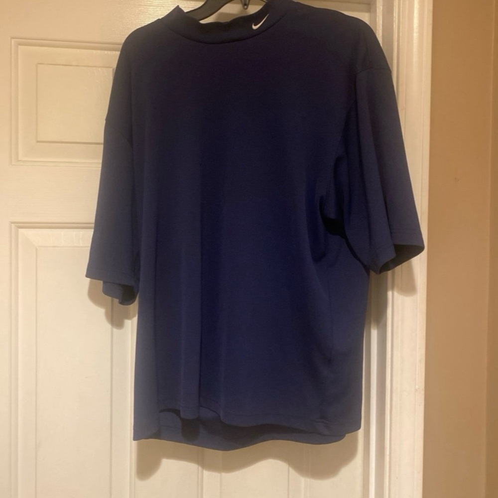 Ole Miss Nike Team Dri Fit Mock Neck Short Sleeve Navy Blue Men’s XL Shirt
